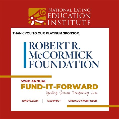 We appreciate the support from the Robert R. McCormick Foundation ...