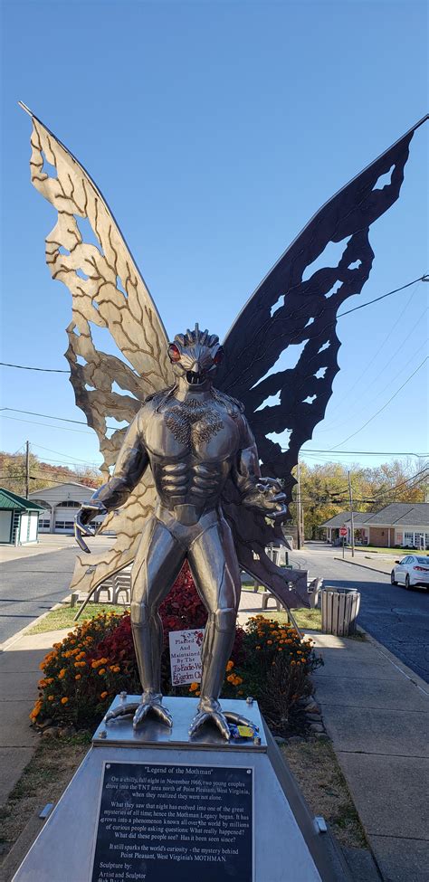 Mothman statue in Point Pleasant WV : r/WestVirginia