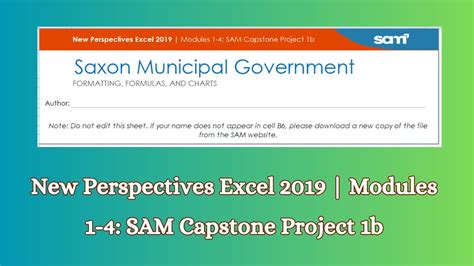 Illustrated Excel 2019 Module 1 4 Sam Capstone Project 1A 的图像结果