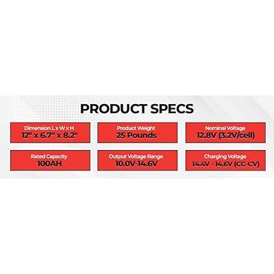 VMAX LFP27-12100 Lithium 12V 100AH LiFePO4 Marine | Ubuy India