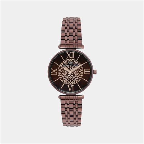 Darren Clark women's Analog Round Dial Quartz Brown Stainless Steel ...