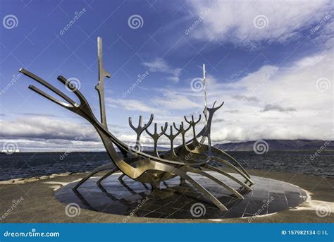 REYKJAVIK, ICELAND - AUGUST 30, 2019: Sun Voyager Solfar Sculpture at ...