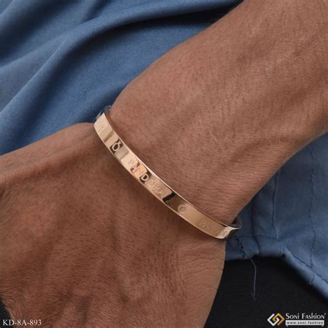 Gorgeous Design Gold Silver & Rose Gold Stainless Steel Kada for Men ...