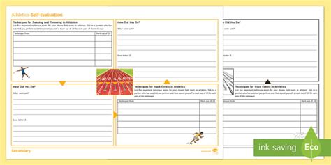 Athletics Self-Evaluation Worksheet / Worksheet