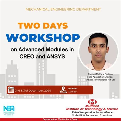 Two days workshop on Advanced Modules in CREO and ANSYS