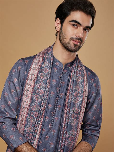 Men Mauve Kurta Sherwani Churidar Set – Kisah