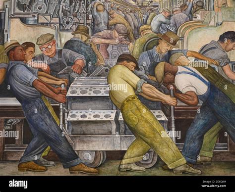 A 1932 mural inside the Detroit Institute of Arts about modern industry ...