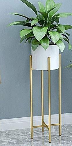 Ezzu Crafts Modern Plant Stand- Set with Tall Metal Stand, Decorative ...