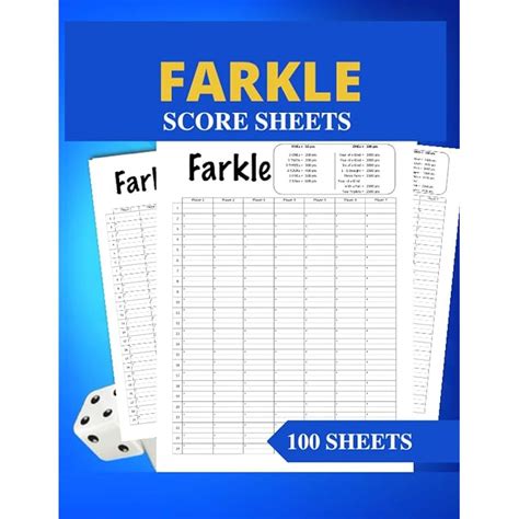 Buy Farkle Score Sheets: Farkle Score Keeping Cards, Farkle Scorecards ...