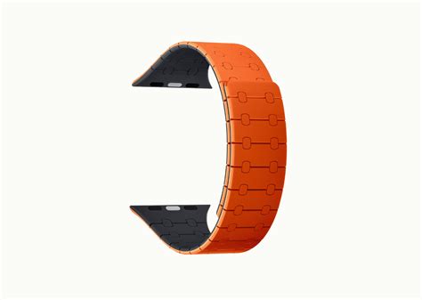Tangerine Orange & Black Classic Silicone Magnetic Fit Apple Watch Band ...