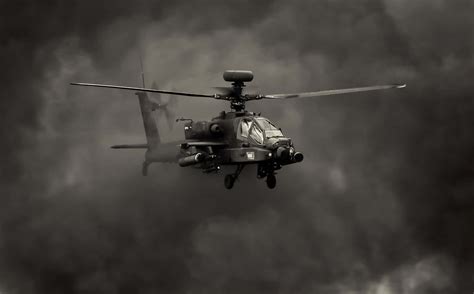 Download Boeing AH-64 Apache Cool Helicopter Dark Smoke Wallpaper ...
