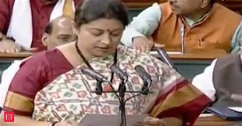 Smriti Irani receives longest applause while taking oath as Lok Sabha ...