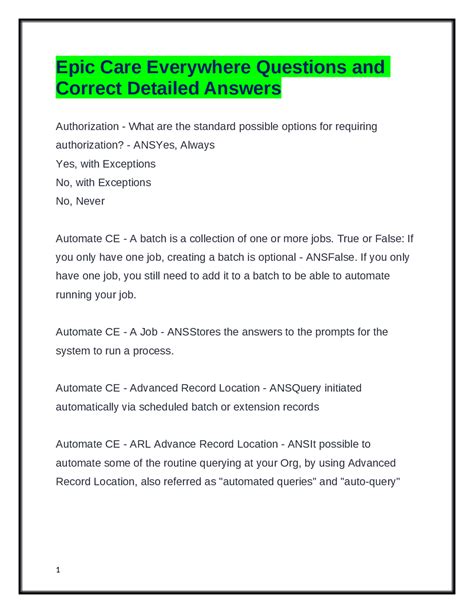 Epic Care Everywhere Questions and Correct Detailed Answers | Exams ...
