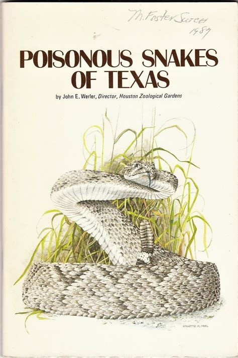POISONOUS SNAKES OF TEXAS (1978) John E. Werler - Texas Parks ...