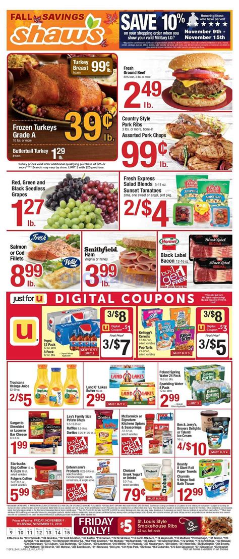 Shaws Circular November 9 - 15, 2018. View the Latest Flyer and Weekly ...