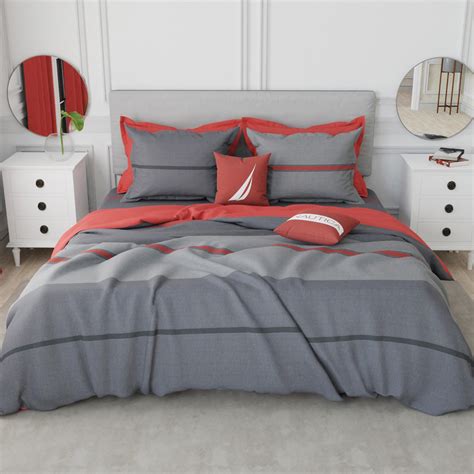 Buy NAUTICA Hampton Cotton 210TC Striped 3Pcs King Bedsheet Set from ...