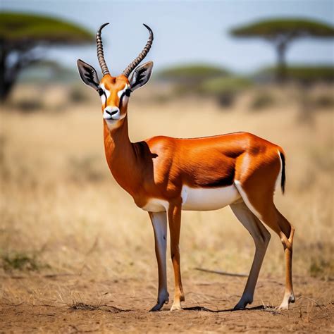 "A red gazelle animal in the savannah." — image created in Shedevrum