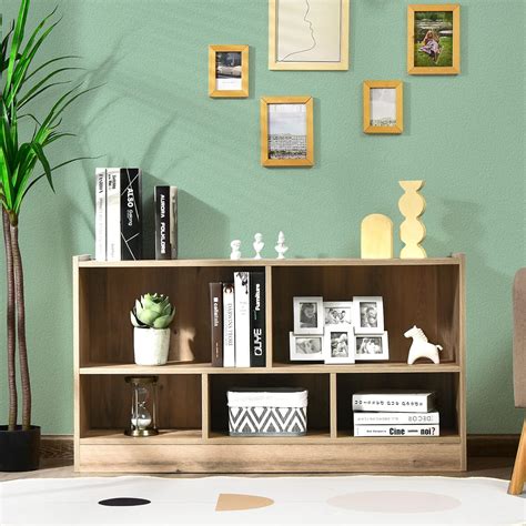 Ladybug Wood Storage Cube Bookcase, 5 Cube Open Shelf Storage Cabinet ...
