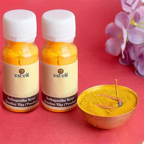 SATVIKSTORE SATVIK Pack of 2 Ashtagandha Kesar Chandan Tikka India | Ubuy