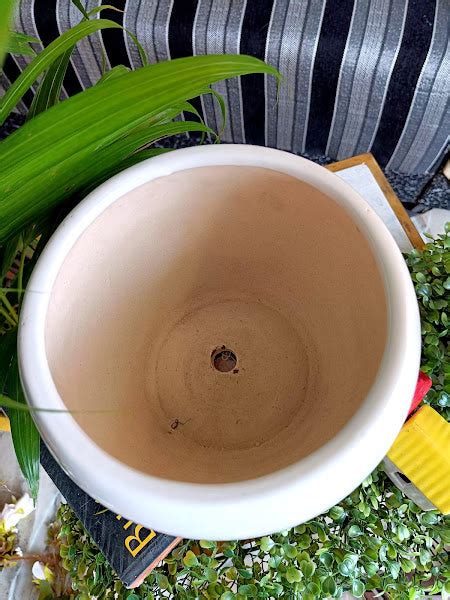 White Apple Shape Planter Pot Seiz-7 inch – Niyara