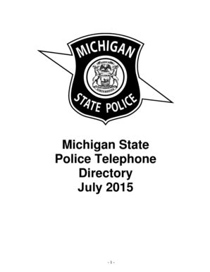 Fillable Online michigan Michigan State Police Telephone Directory - 2 ...