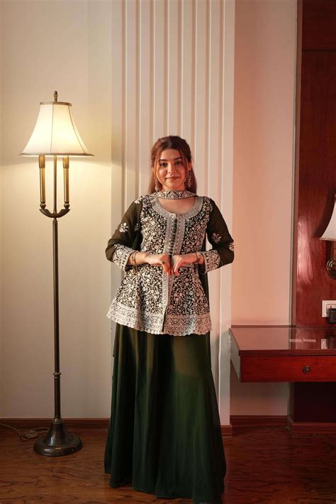 LM 14 GEORGETTE HEAVY DESIGNER PEPLUM TOP PLAZZO AND DUPATTA AT BEST ...