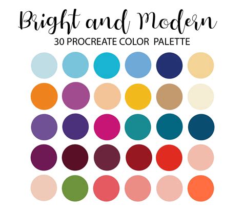 Buy Bright and Modern Procreate Color Palette Ipad Color Online in ...