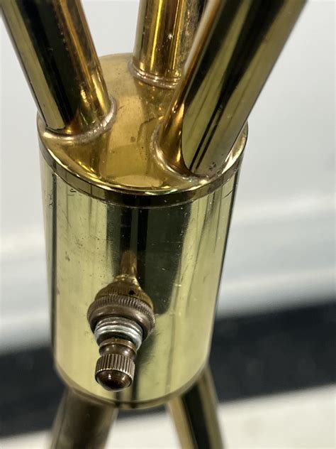 Gerald Thurston - EXCEPTIONAL MID CENTURY BRASS TRIPOD TORCHIERE FLOOR ...