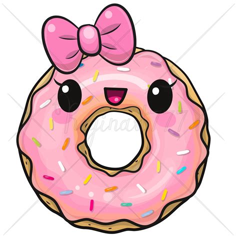 Cute Donut Clipart PNG Donut Clip Art Printable Funny Cute | Etsy