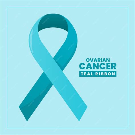Premium Vector | Ovarian cancer teal ribbon eps vector
