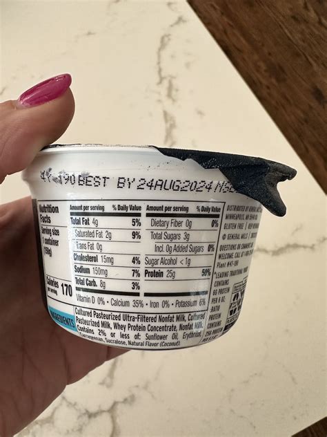 Image of nutrition label for Ratio Protein Yogurt