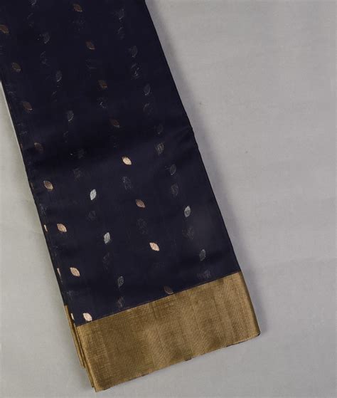 Buy Midnight Blue Silk Cotton Saree T436158