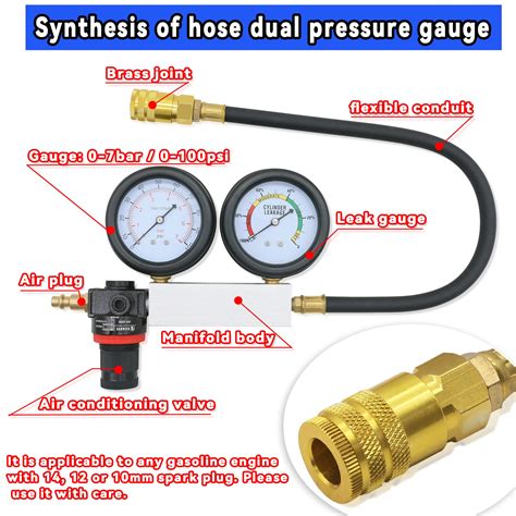 Snapklik.com : Cylinder Leak Down Tester Kit,Automotive Engine Pressure Gauges Compression Test ...