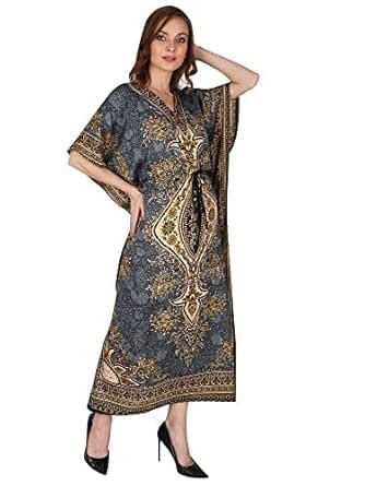 Buy Ukal Women Kaftan Dress Beach wear Kimono Westren Cover Up Ladies ...