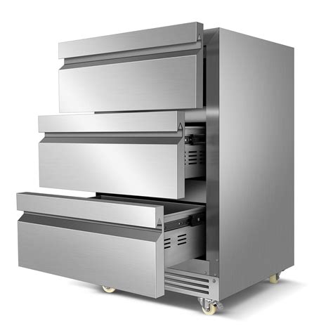 **FACTORY SEALED/HEAVY PICKUP**Stainless Steel 3-Tier Drawer Fridge ...