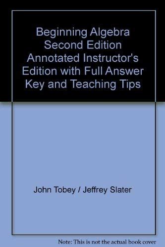 Beginning Algebra Second Edition Annotated Instructor's Edition with ...