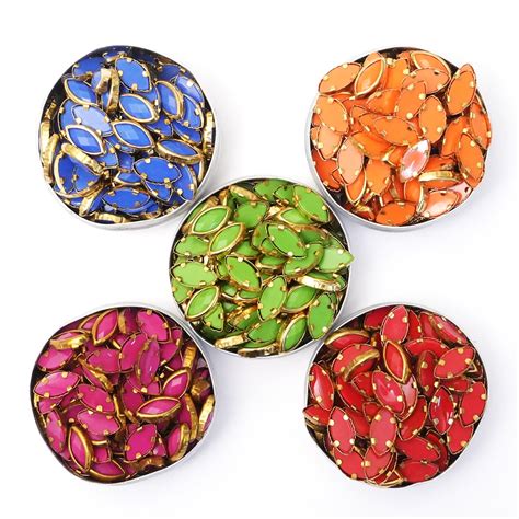Resin Flat Glue On Kundan Stones Beads for Craft, Jewellery Making, Ba ...