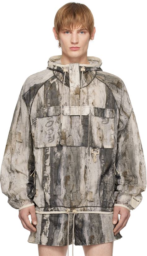 RCOS Off-White & Taupe Packable Nylon Anorak Jacket RCOS