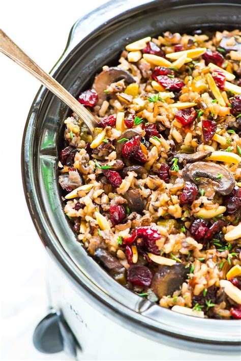 Crockpot Wild Rice Stuffing with Cranberries | Recipe Cart | Recipe Cart