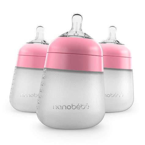 Amazon.com : Nanobebe Flexy Silicone Baby Bottle, Anti-Colic, Natural ...