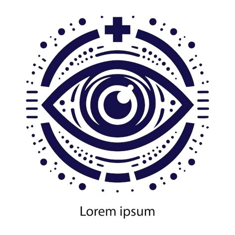 Um logotipo azul e branco com um símbolo para o olho | vetor Premium ...