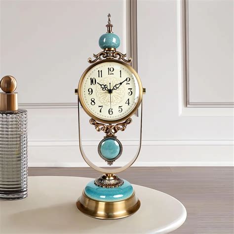 Amazon.com: HEBOIX Vintage Desk Clock,Antique Mantel Clock Silent ...