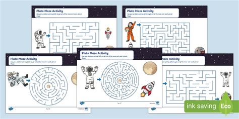 Planet Pluto Maze Activity Worksheets |Maze Activities