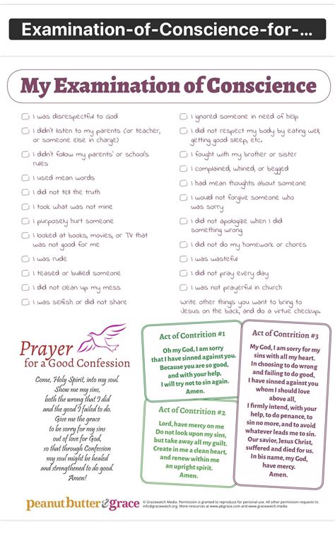 Pin by Lettie J on Reconciliation | Examination of conscience catholic ...