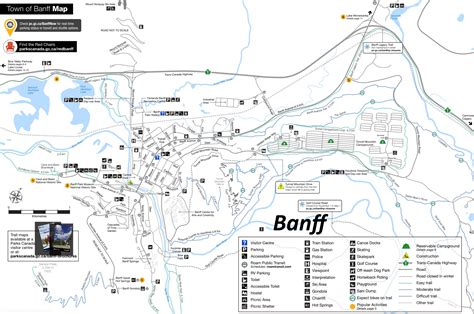 Banff National Park Area Road Map - Banff National Park Area Road Map ...