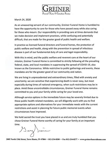 Greiner Funeral Home & Cremation Service | Terre Haute IN