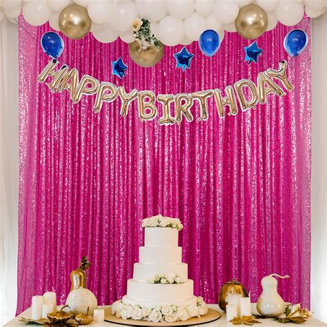ShinyBeauty Sequin Backdrop 4FTx8FT Hot Pink India | Ubuy