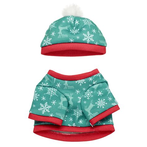 Build A Bear Red and Green Sweater with Hat | Hamilton Place