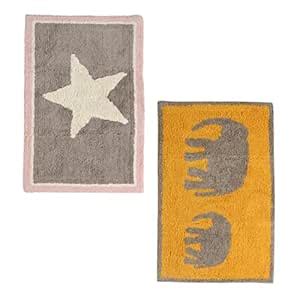Buy SASHAA WORLD Star + Elephant Patterned Bathmat Combo | Ultra Soft ...