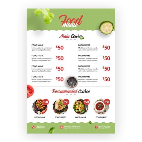 Healthy and bio food menu | Free PSD